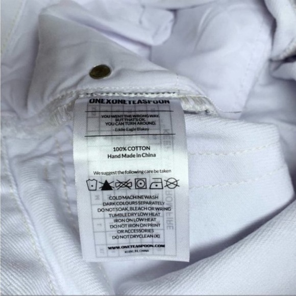 Revolve One Teaspoon Freebirds Skinny Jeans White Distressed Denim Ankle Zip - Picture 7 of 11